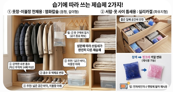 염화칼슘 vs 실리카겔, 어떤 제습제를 골라야 할까?