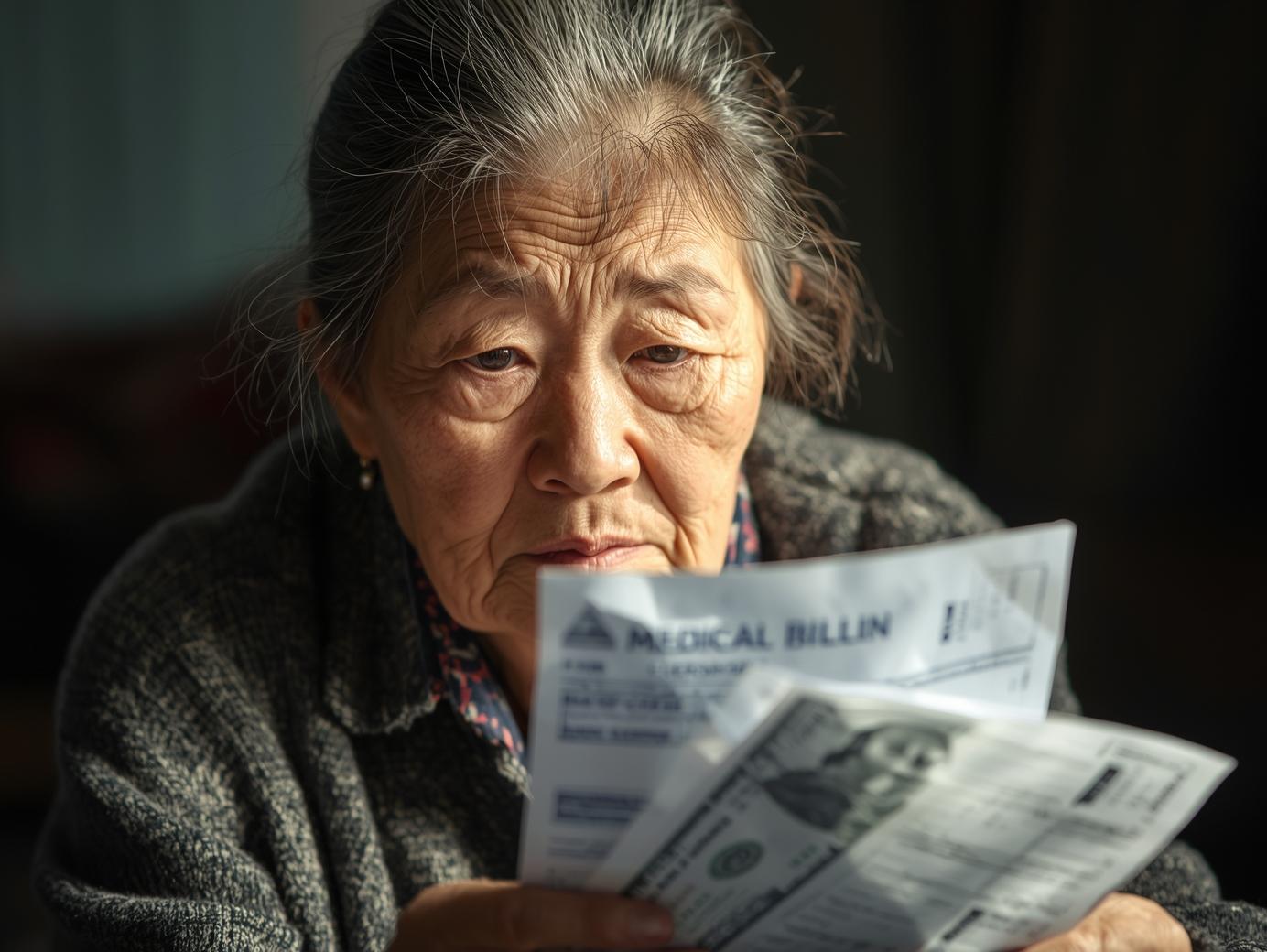 노후 의료비 걱정하고 있는 모습