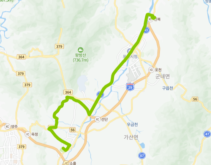 포천-63번-버스-노선-지도