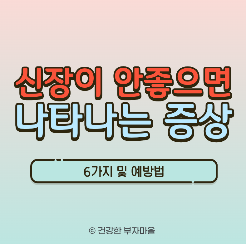 신장이 안좋으면 나타나는 증상 및 예방법