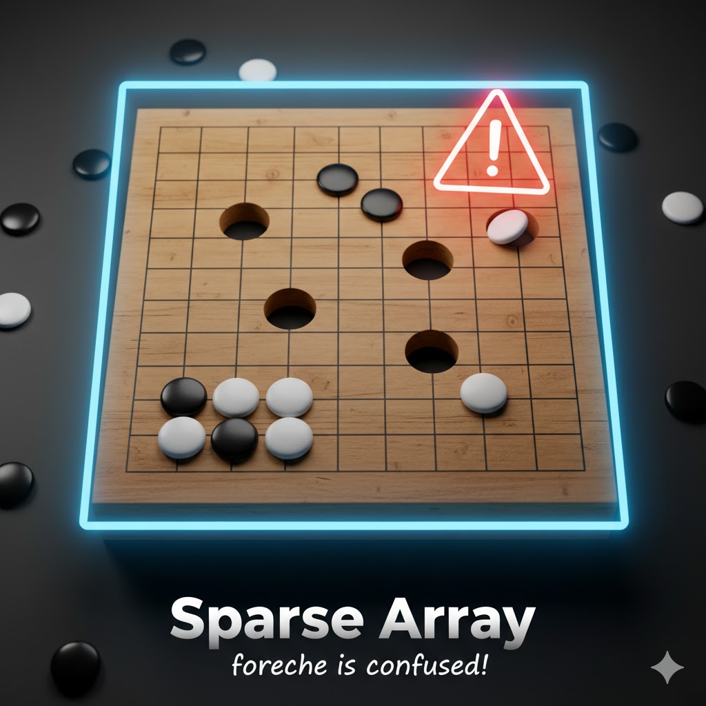 자바스크립트 성긴 배열, 왜 map/forEach는 빈 칸을 건너뛸까? Array 3대장 생성 원리 파헤치기