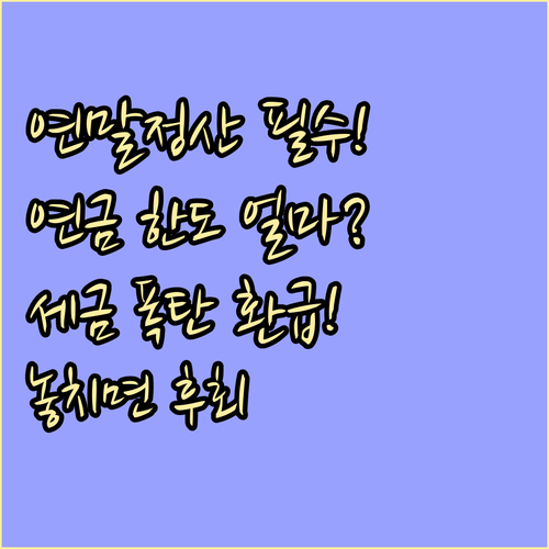 연말정산 필수 체크 연금계좌 납입 한..