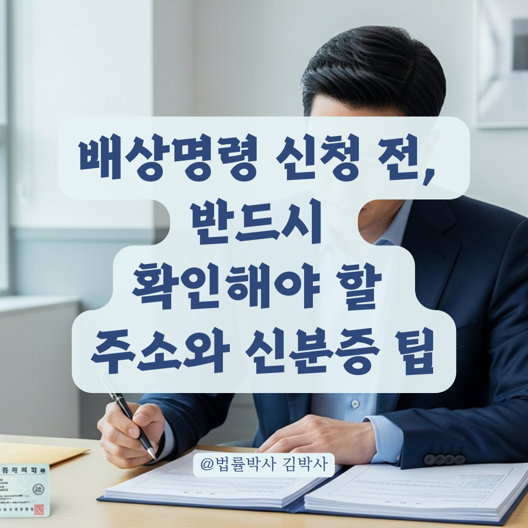 배상명령 신청서 작성 전 꼭 알아야 할 신분증 제출과 주소 변경 요령.