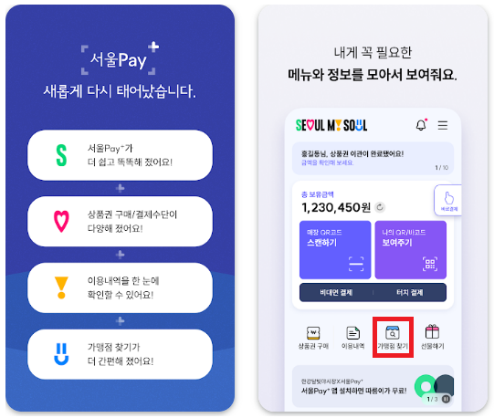 서울페이로 민생회복소비쿠폰 가맹점찾기 관련이미지