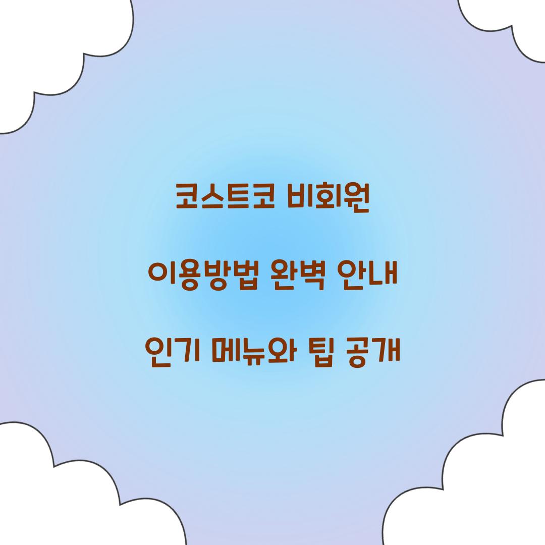 코스트코 비회원 이용방법