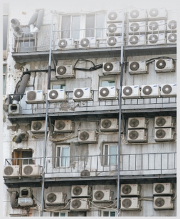 알트태그-아파트에 가득 설치된 실외기