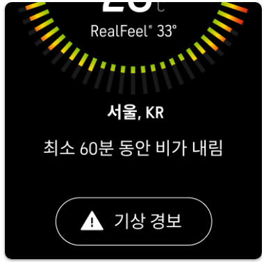 방법 1: AccuWeather - 분 단위로 정확한 비 예보