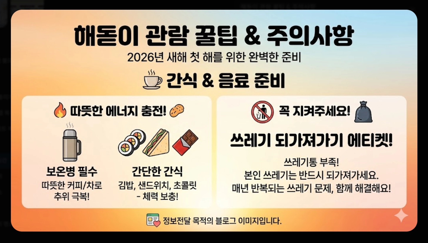2026년 지역별 해돋이 시간 완벽 정리