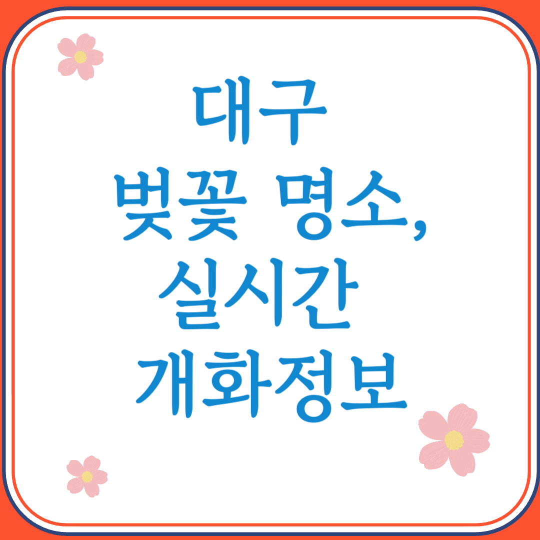 2025년 대구 벚꽃 명소 실시간 개화정보