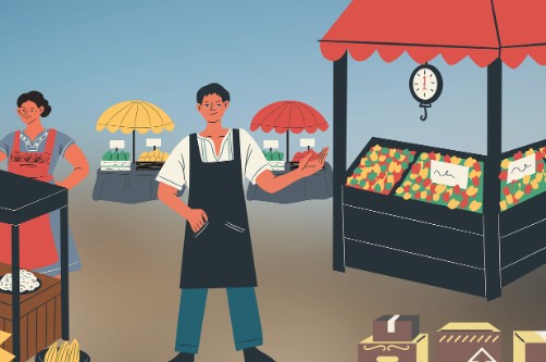 시장 상인 모습