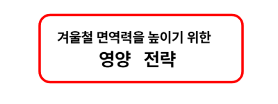 겨울철 면역력을 높이기 위한 영양 전략
