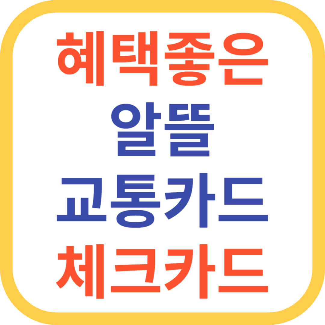 혜택좋은 알뜰교통카드 체크카드