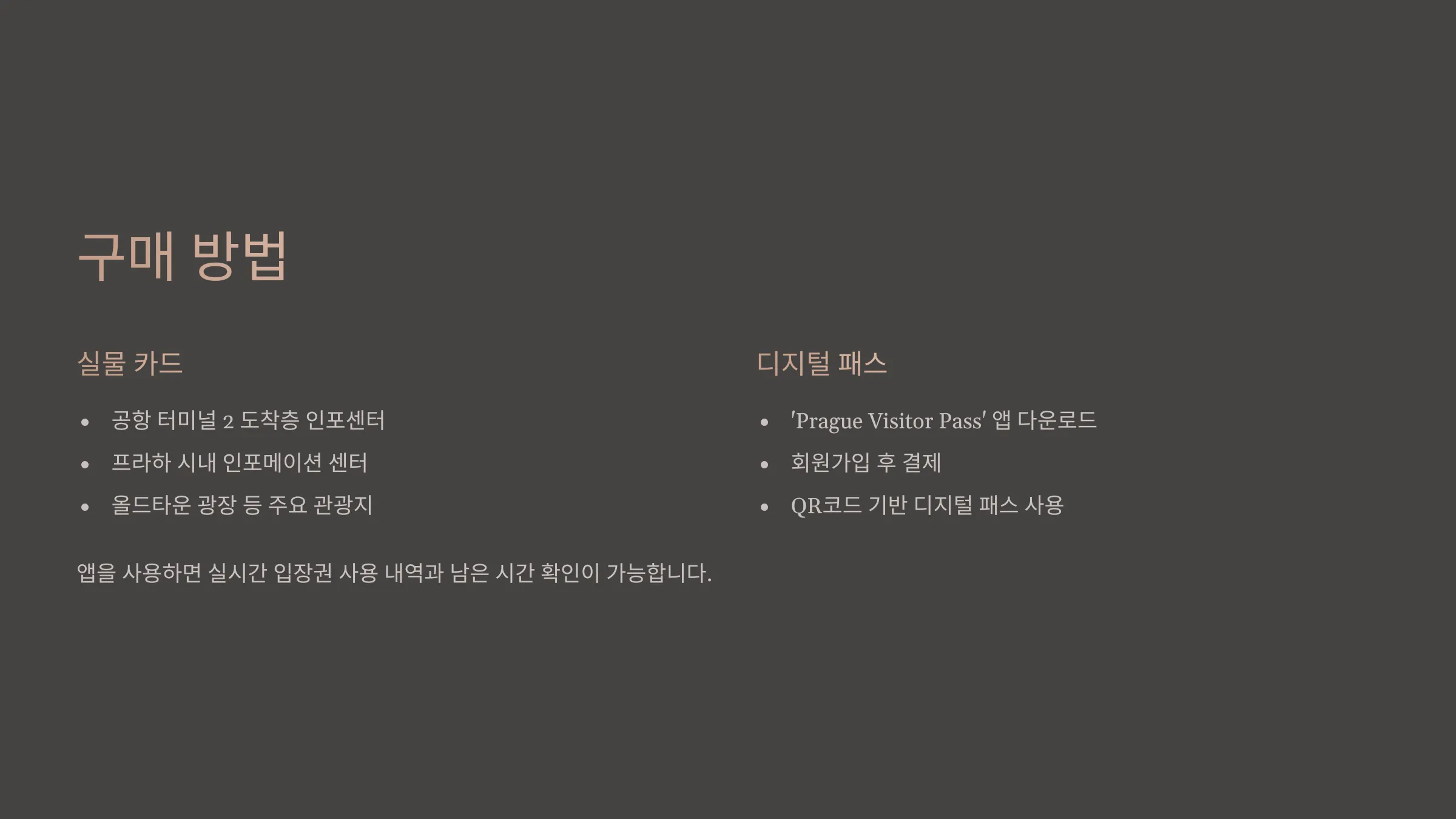 프라하 비지터패스 구매 방법