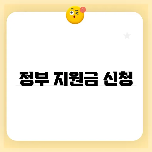 정부 지원금 신청