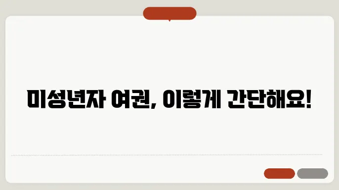 미성년자 여권 재발급 신청서류