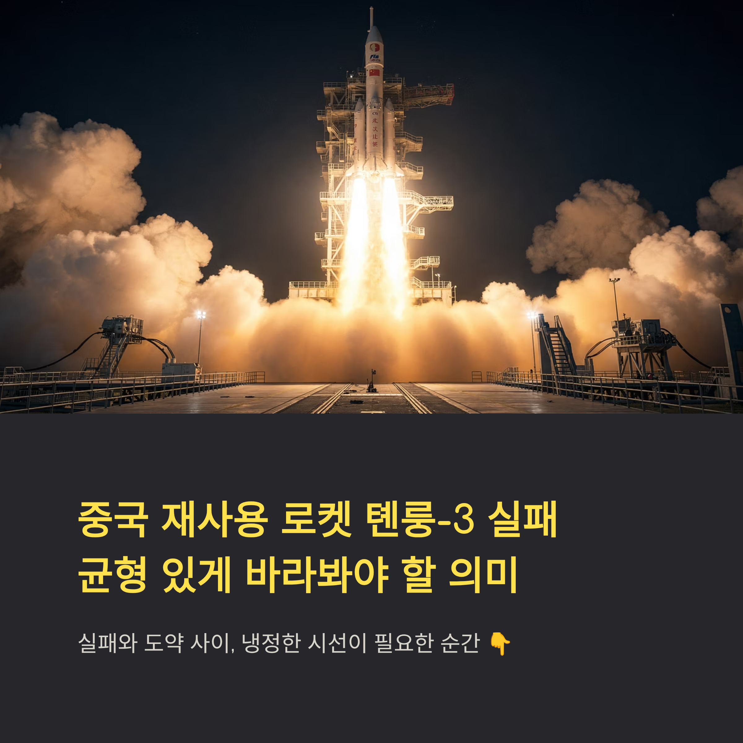 중국 재사용 로켓 톈룽-3 실패