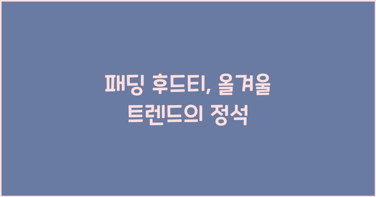 패딩 후드티