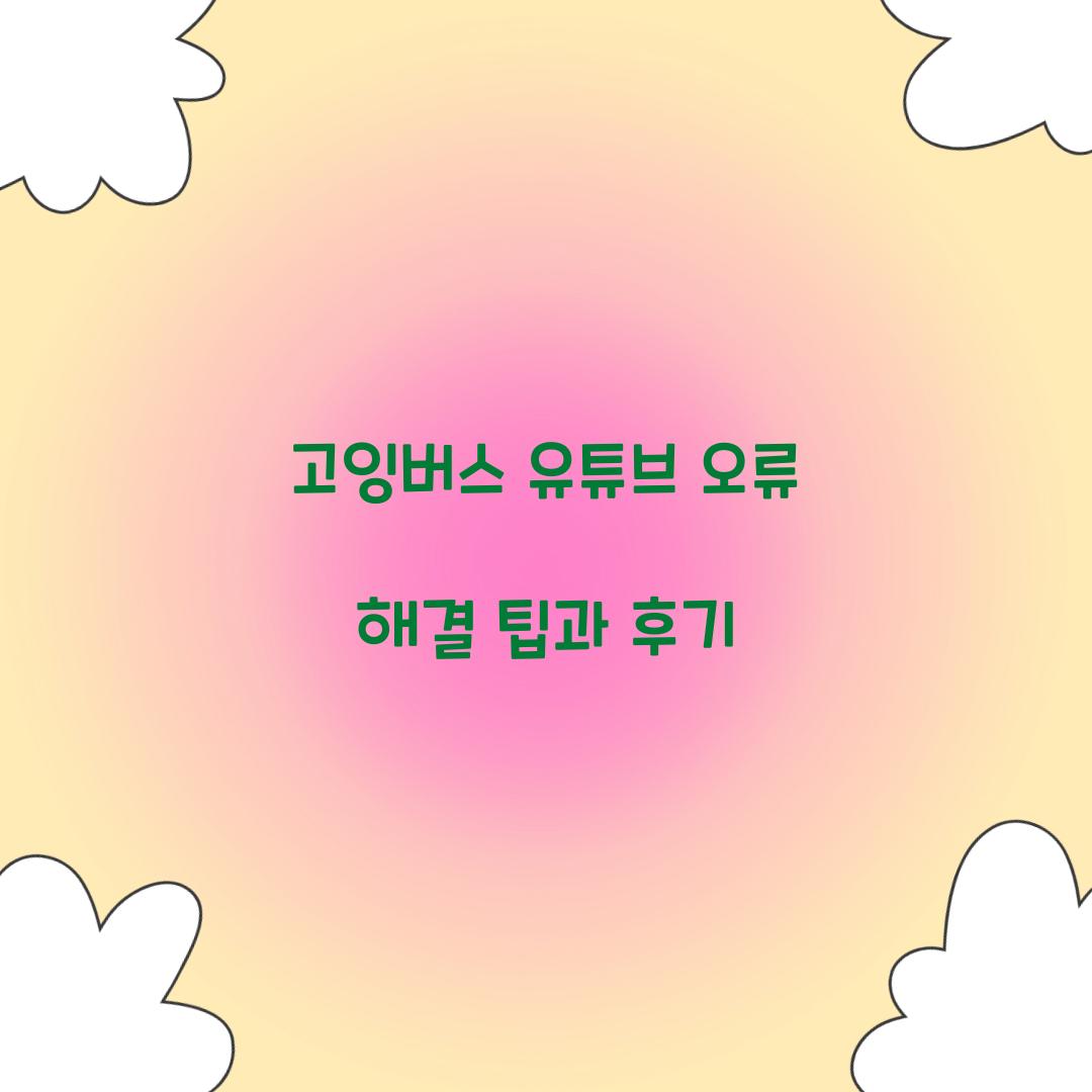 고잉버스 유튜브 오류
