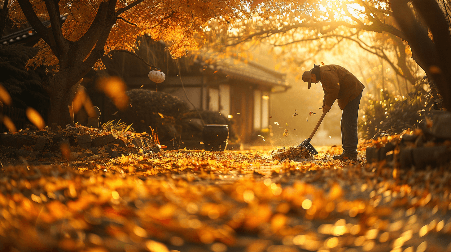 가을철정원-낙엽정리와잡초제거