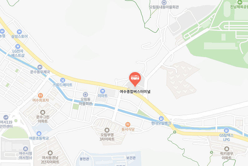 여수고속버스터미널 위치-지도