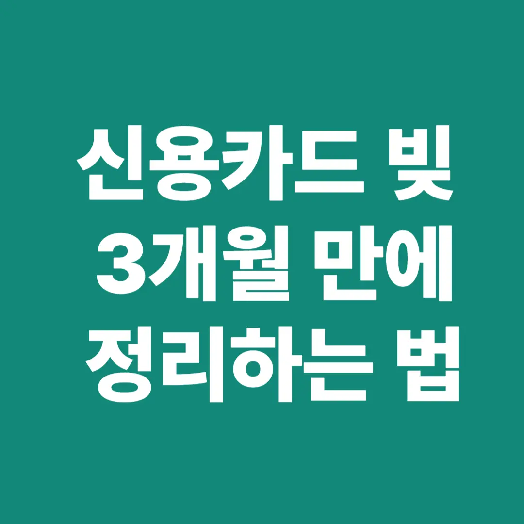 신용카드 빚 3개월 만에 정리하는 법