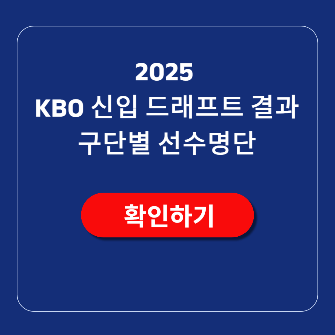 2025 KBO 신입드래프트 결과 구단별 선수명단