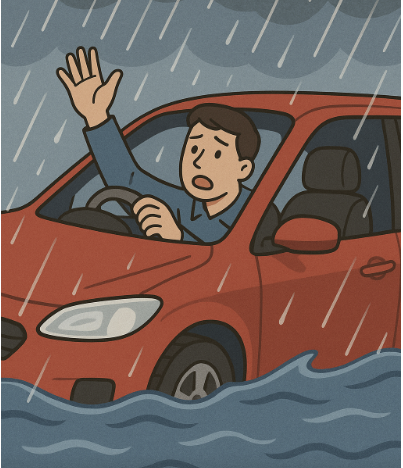 폭우 시 침수 차량 대처법 (운전 중 침수될 때 행동 요령) 관련 사진