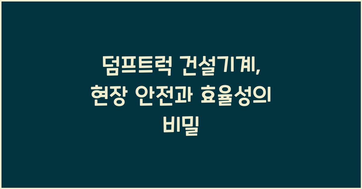 덤프트럭 건설기계
