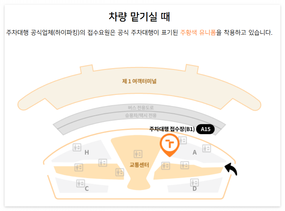 인천공항_주차대행_차량인도 장소