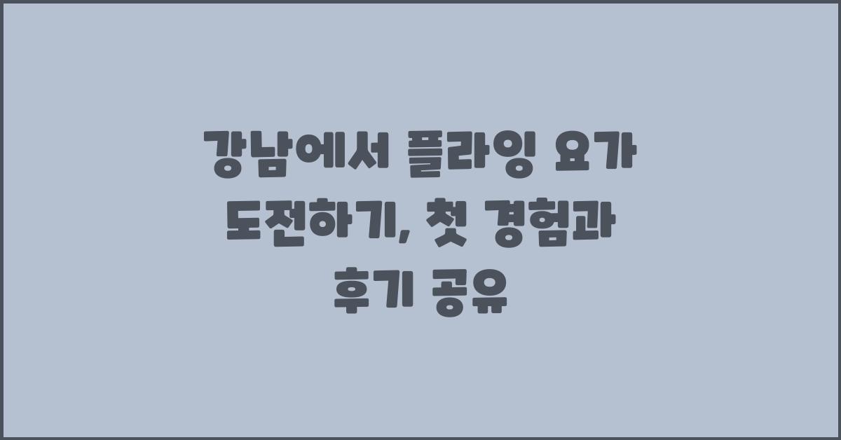 강남에서 플라잉 요가 도전하기