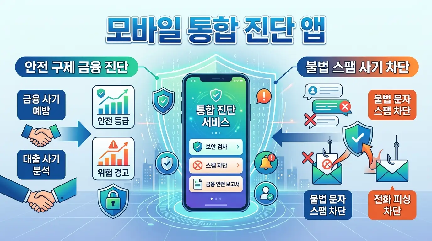 모바일 통합 진단 앱 안전 구제 금융 진단 및 불법 스팸 사기 차단