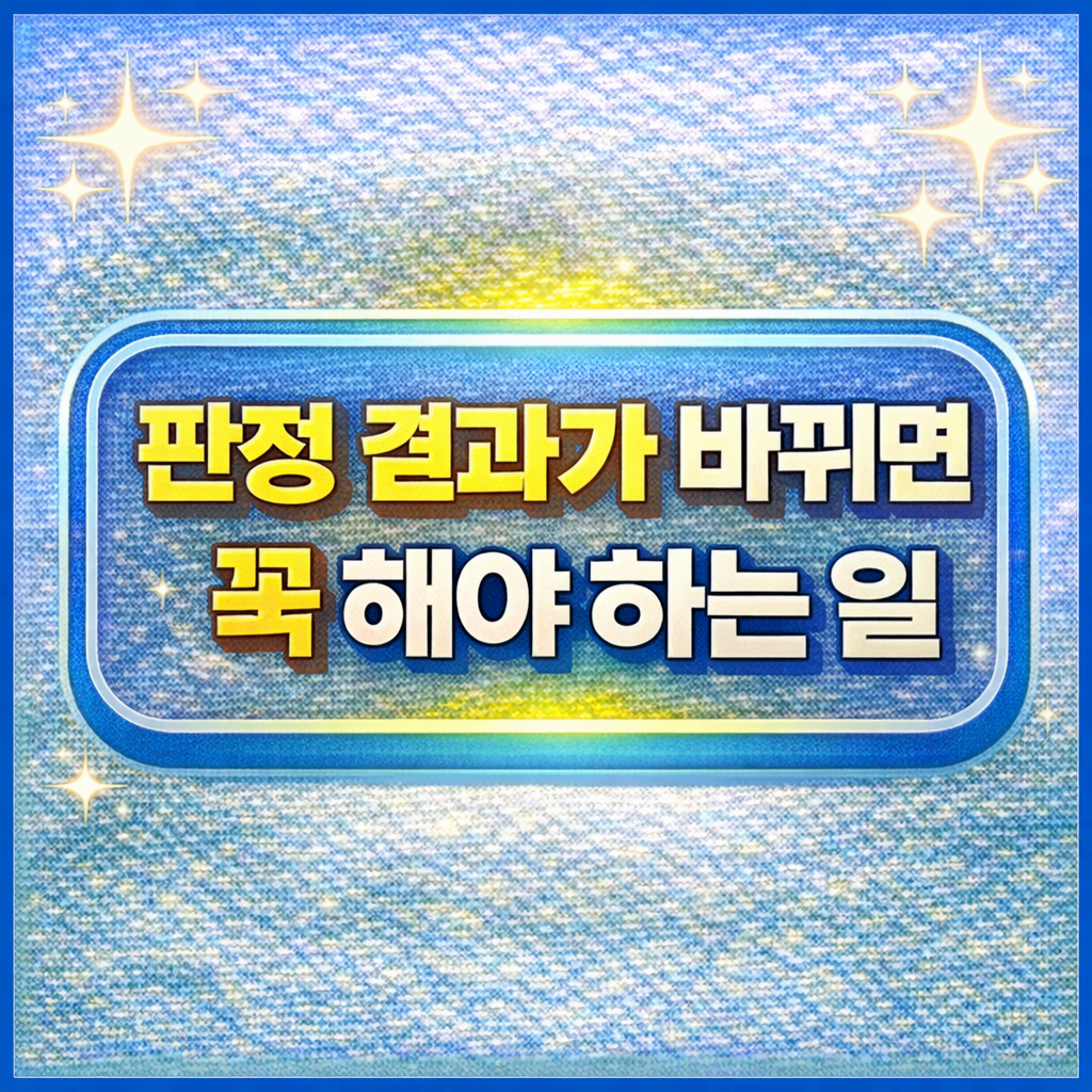 판정 결과가 바뀌면 꼭 해야 하는 일