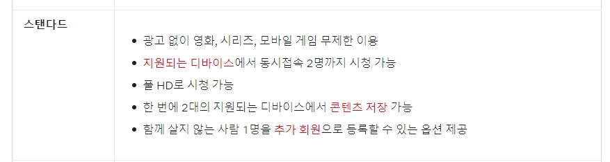 4K UHD 화질을 제공하는 프리미엄 멤버십 상세 정보