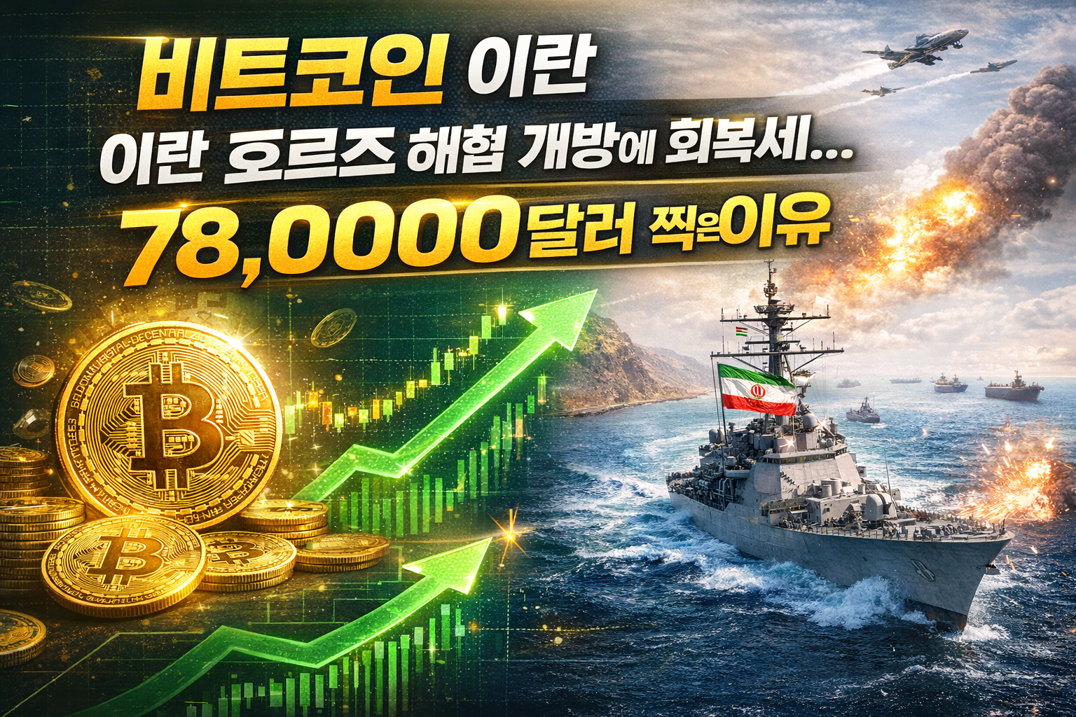 비트코인, 이란 호르무즈 해협 개방에 회복세&hellip;78,000달러 찍은 이유