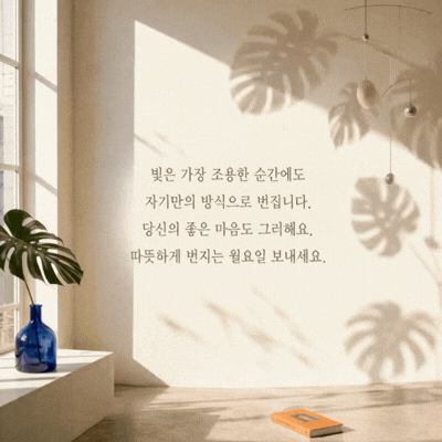 움직이는 월요일 아침 인사말 이미지 움짤 글귀 모음