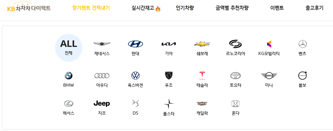 장기렌트 가격비교 신차 중고 렌터카