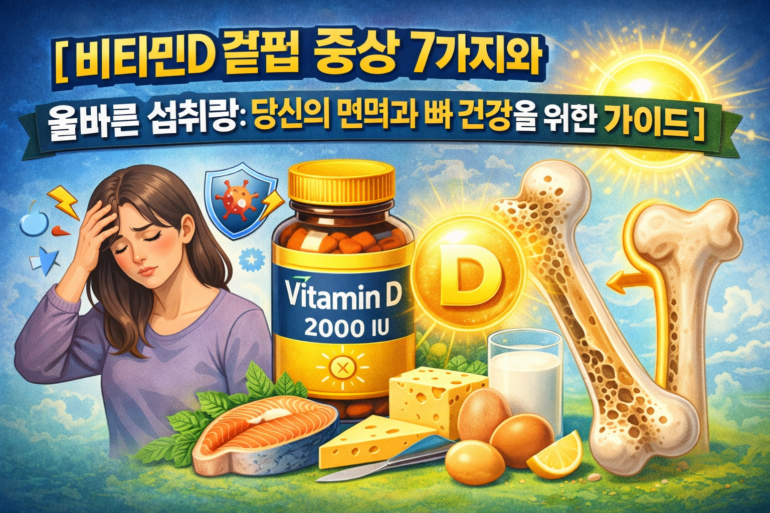 [비타민D 결핍 증상 7가지 및 올바른 하루 섭취량]