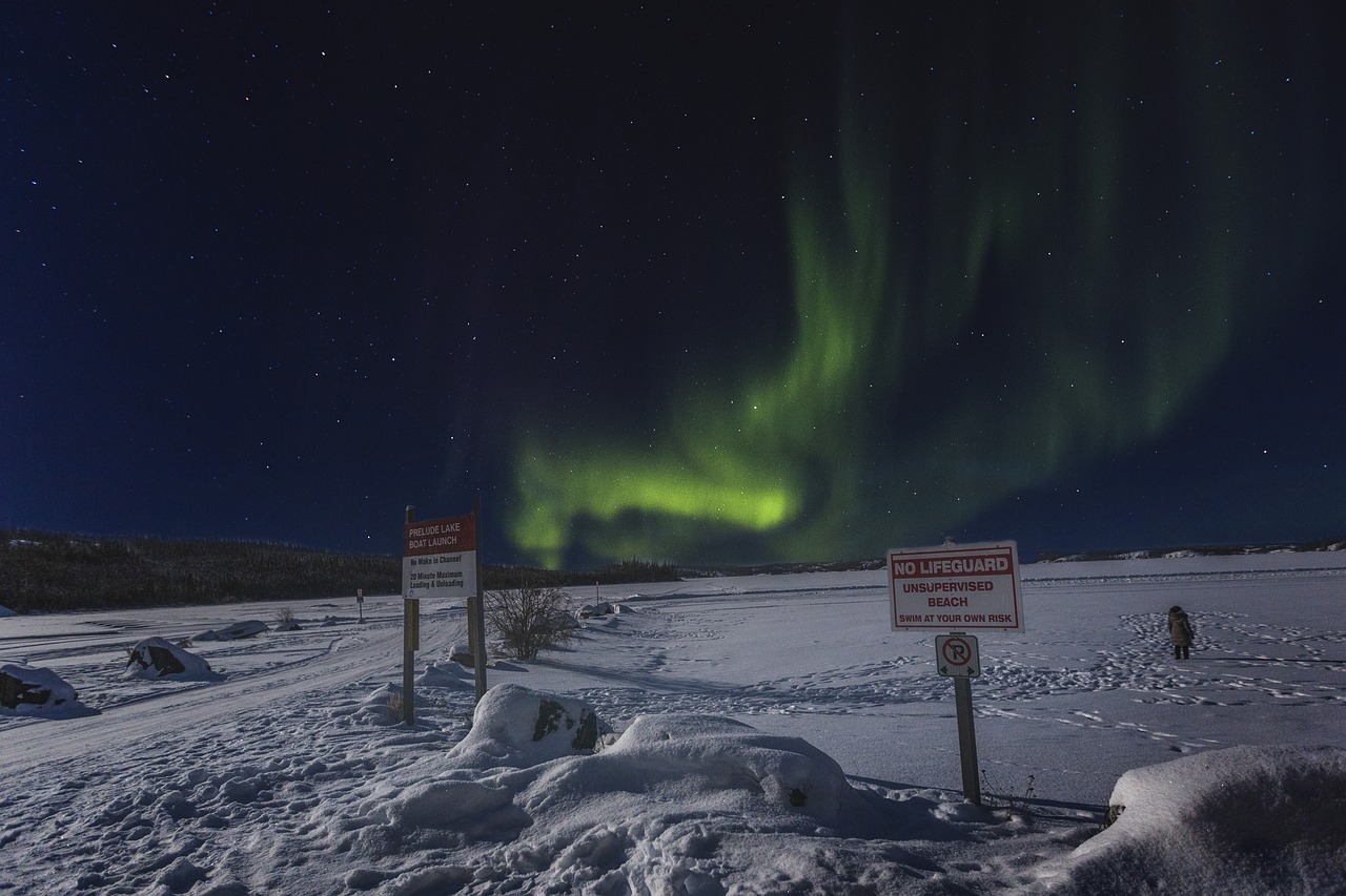 옐로나이프 오로라 풍경