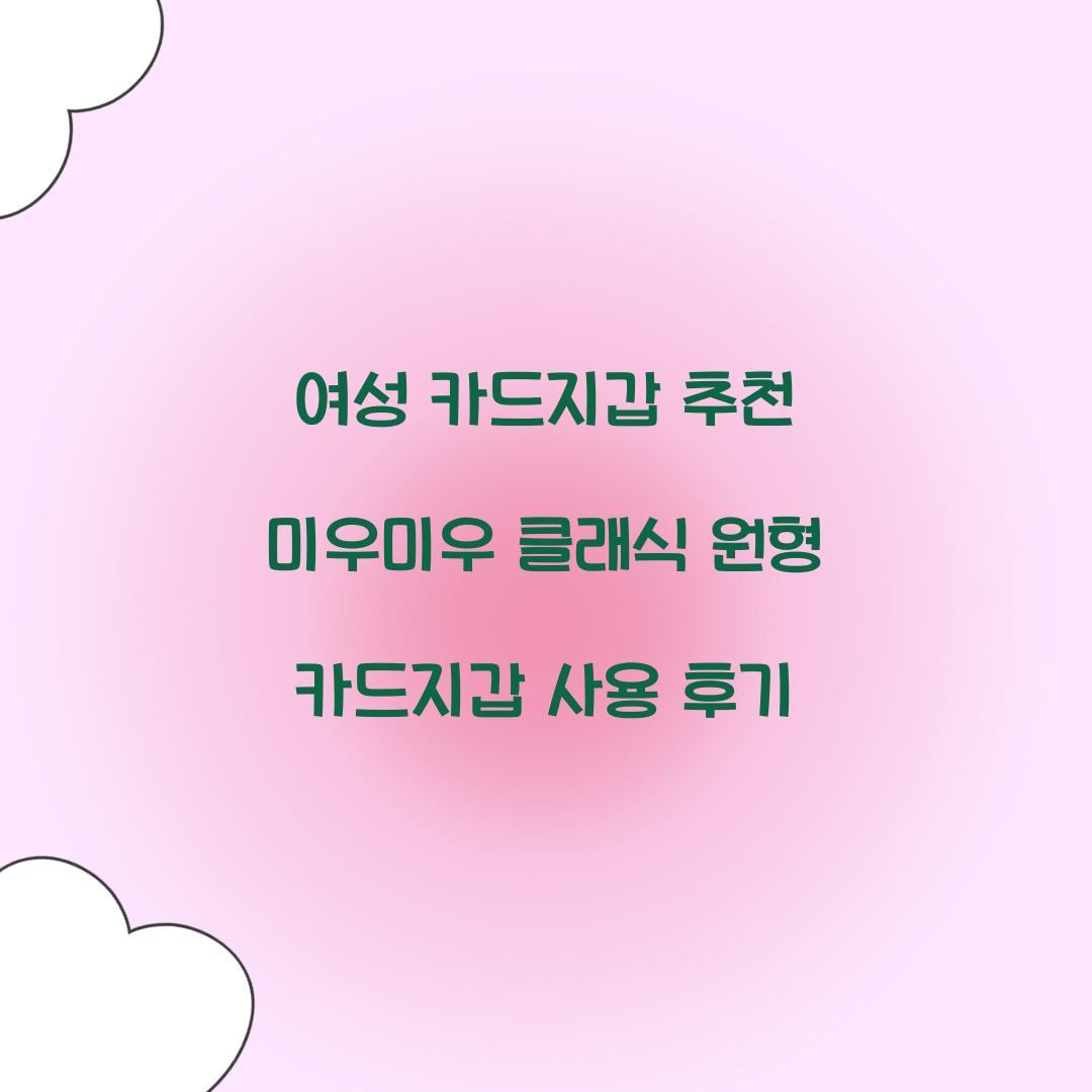 여성 카드지갑 추천
