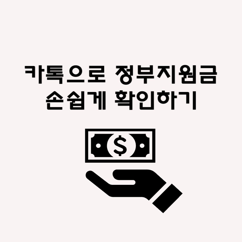 카톡으로 정부지원금 손쉽게 확인하기