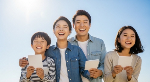 건강한 미래를 향해 웃는 어린이