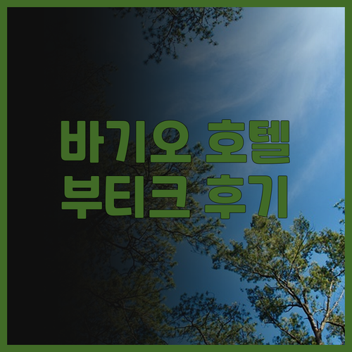 바기오 호텔 추천 이 부티크 호텔 바