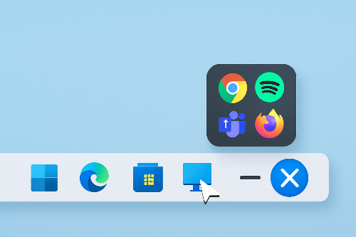 이미지 1. 작업표시줄 아이콘 확인