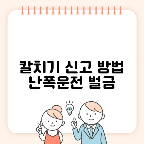 칼치기 신고 방법 난폭운전 벌금
