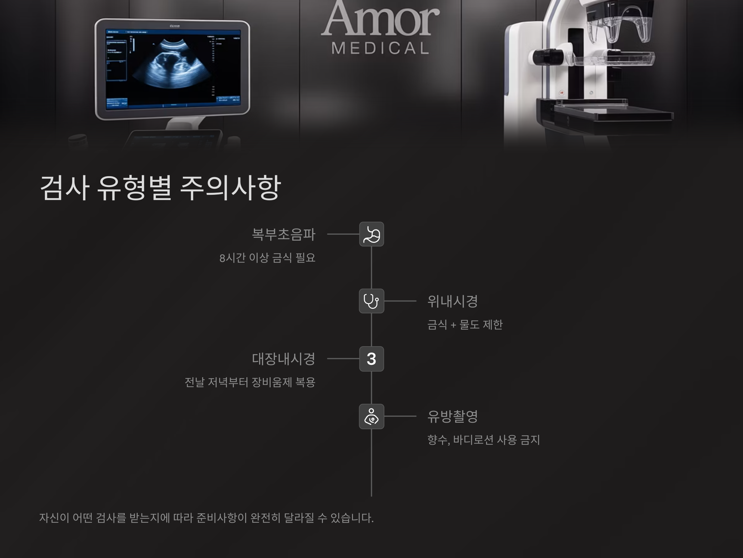 검사 유형별 주의사항