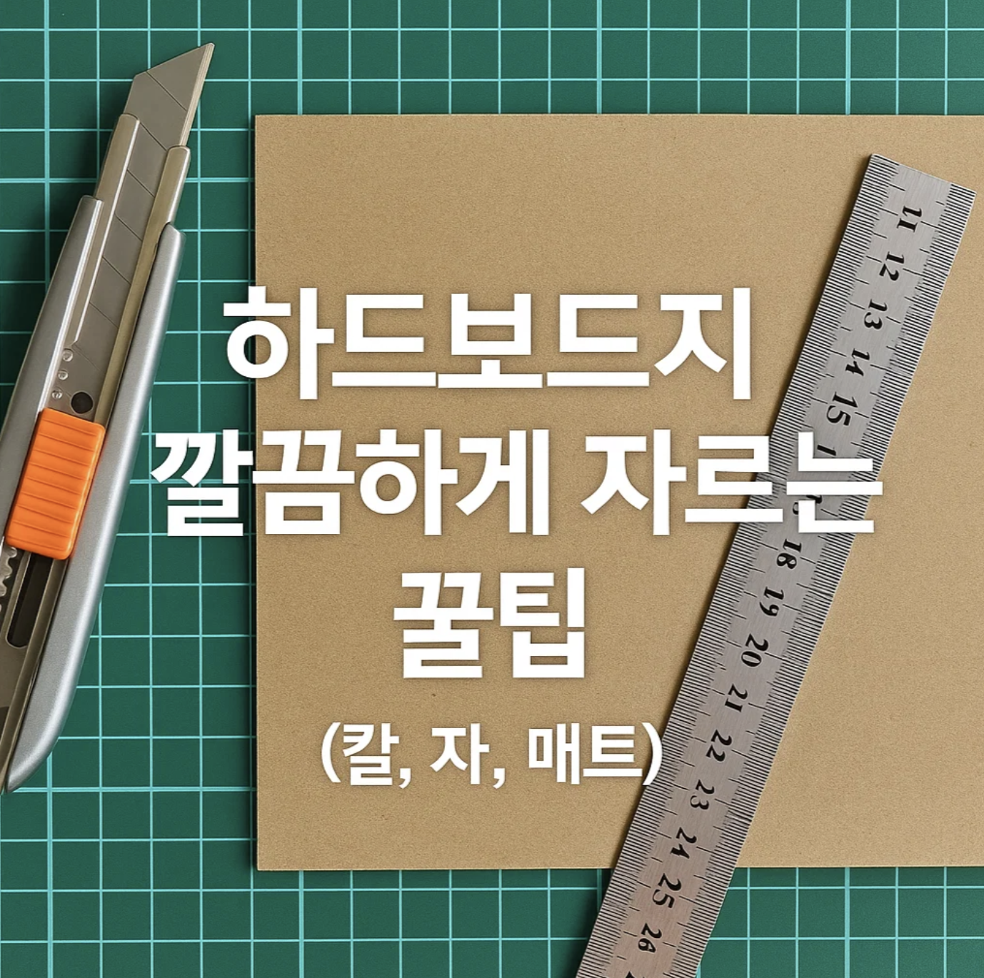 하드보드지 깔끔하게 자르는 꿀팁 (칼, 자, 매트)