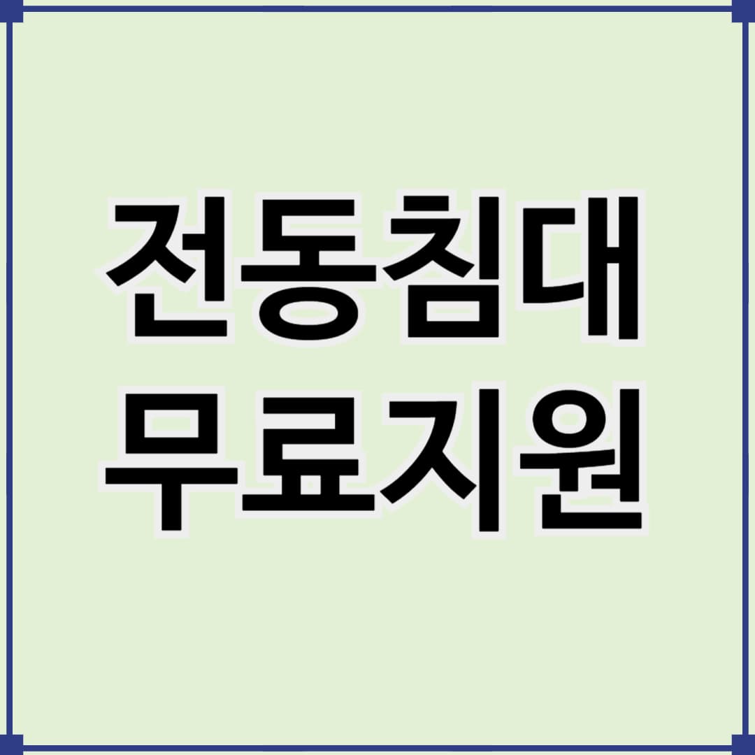 장애인, 노인 전동침대 무료지원 혜택 및 선택 시 고려사항
