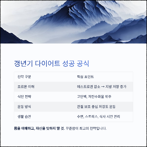 50대 갱년기 다이어트, 체중보다 중요한 ‘이것’부터 바꾸세요
