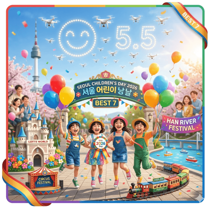 서울 어린이날 가볼만한 곳 2026 BEST 7 총정리 (한강페스티벌·롯데월드·무료 명소)