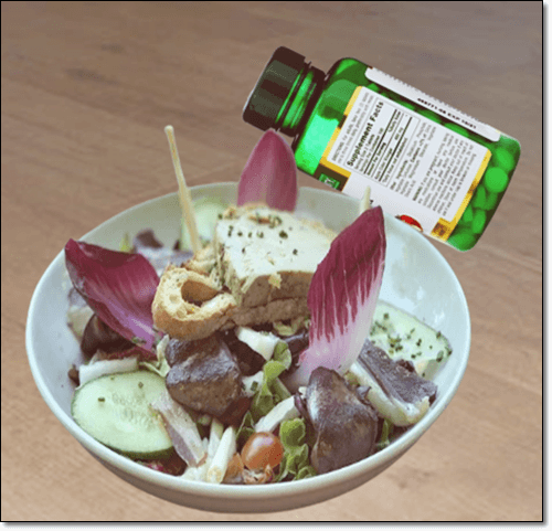 샐러드와 유기산 영양제